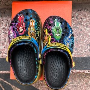 CROCS Kids Slippers with Cartoon Print - Black, Blue, Pink, Yellow